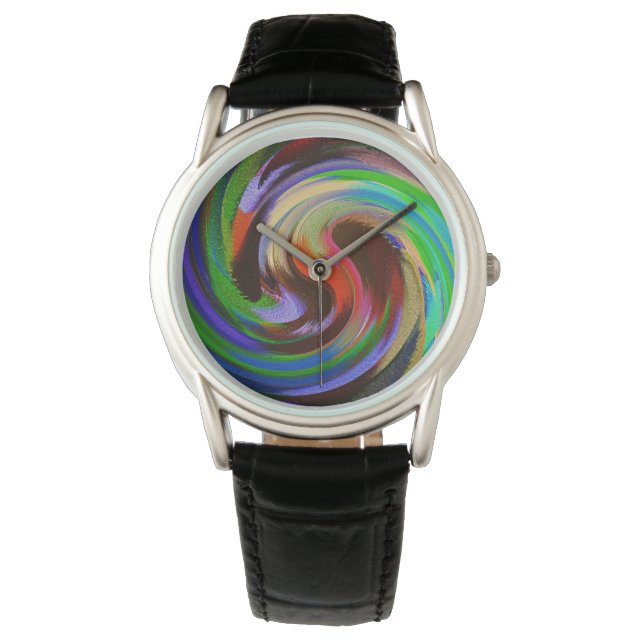 Modern Swirl Abstract Art #77 Watch (Front)