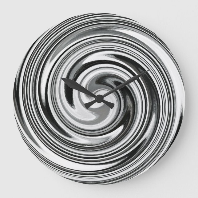 Modern Swirl Abstract Art #7 Large Clock (Front)