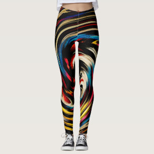 Modern Swirl Abstract Art Leggings