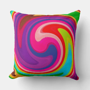 Modern Swirl Abstract Art Throw Pillow