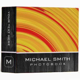 Modern Swirl Abstract Photo Books Wood Look #3 Binder