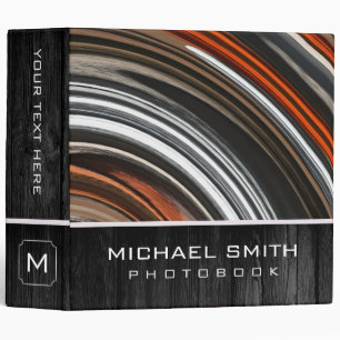 Modern Swirl Abstract Photo Books Wood Look #5 Binder