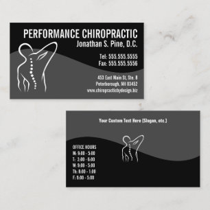 Modern Swirl Back Spine Logo Chiropractor Business Business Card