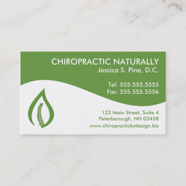 Modern Swirl Chiropractic Business Cards (Front)