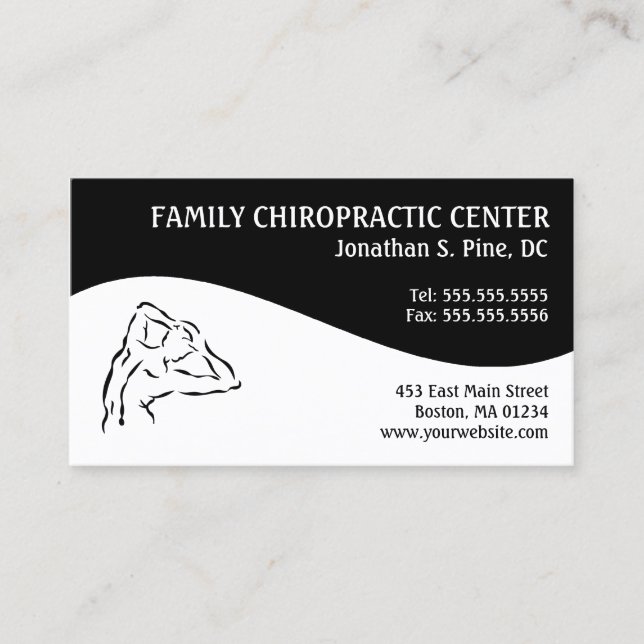 Modern Swirl Family Chiropractic Business Cards (Front)