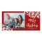 Modern Swirl Flourish Christmas Red and White