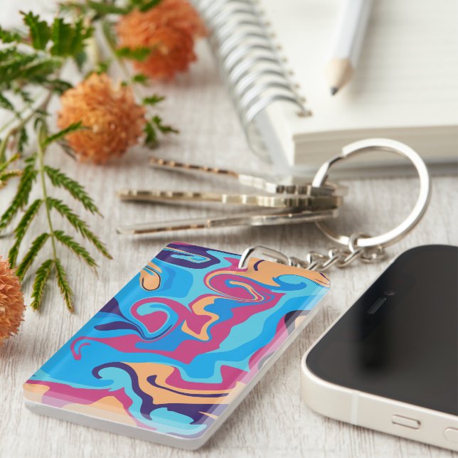Modern Swirl Keychain (Front Right)