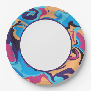 Modern Swirl Paper Plate