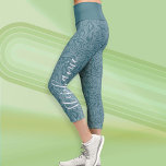 Modern swirl Pattern Script Name - deep blue Capri Leggings<br><div class="desc">Blue-Grey and White - A girly and feminine design with a marble swirl pattern. This subtle design has a modern look. If your art still needs to be adjusted, click on the Customize This button. This will take you to a design area where you can move things around and even...</div>
