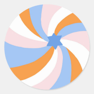 Modern Swirl Star of David Bar Bar Mitzvah Custom Classic Round Sticker