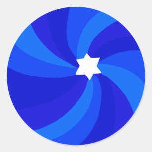 Modern Swirl Star of David Bar Bar Mitzvah Custom Classic Round Sticker