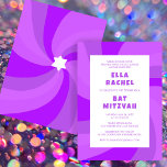 Modern Swirl Star of David Custom Bar Bat Mitzvah Invitation<br><div class="desc">Perfect card to announce a bat mitzvah, bar mitzvah or other Jewish celebration! Hand made art for you. FULLY CUSTOMIZABLE! Click on “Personalize” above to edit the text. Click "edit using design tool" to adjust the fonts, colours and placements and to delete the back side design if you prefer (I...</div>