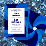 Modern Swirl Star of David Custom Bar Bat Mitzvah Invitation<br><div class="desc">Perfect card to announce a bat mitzvah, bar mitzvah or other Jewish celebration! Hand made art for you. FULLY CUSTOMIZABLE! Click on “Personalize” above to edit the text. Click "edit using design tool" to adjust the fonts, colours and placements and to delete the back side design if you prefer (I...</div>