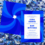 Modern Swirl Star of David Custom Bar Bat Mitzvah Invitation<br><div class="desc">Perfect card to announce a bat mitzvah, bar mitzvah or other Jewish celebration! Hand made art for you. FULLY CUSTOMIZABLE! Click on “Personalize” above to edit the text. Click "edit using design tool" to adjust the fonts, colours and placements and to delete the back side design if you prefer (I...</div>