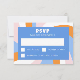 Modern Swirl Star of David Custom Bar Bat Mitzvah RSVP Card