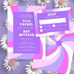 Modern Swirl Star of David Custom Bar Bat Mitzvah RSVP Card<br><div class="desc">Perfect RSVP card for a bat mitzvah, bar mitzvah or other Jewish celebration! Hand made art for you. FULLY CUSTOMIZABLE! Click on “Personalize” above to edit the text. Click "edit using design tool" to adjust the fonts, colours and placements and to delete the back side design if you prefer. Also...</div>