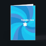 Modern Swirl Star of David Custom Bar Bat Mitzvah Thank You Card<br><div class="desc">Perfect thank you card to send after a bat mitzvah, bar mitzvah or other Jewish celebration! Hand made art for you. FULLY CUSTOMIZABLE! Click on “Personalize” above to edit the text. Click "edit using design tool" to adjust the fonts, colours and placements and to add an inside design if you...</div>