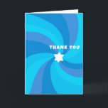 Modern Swirl Star of David Custom Bar Bat Mitzvah Thank You Card<br><div class="desc">Perfect thank you card to send after a bat mitzvah, bar mitzvah or other Jewish celebration! Hand made art for you. FULLY CUSTOMIZABLE! Click on “Personalize” above to edit the text. Click "edit using design tool" to adjust the fonts, colours and placements and to add an inside design if you...</div>