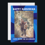 Modern Swirl Star of David HAPPY HANUKKAH CUSTOM Holiday Card<br><div class="desc">Perfect card to send for a Jewish celebration! Hand made art for you. FULLY CUSTOMIZABLE! Click on “Personalize” above to edit the text and add a photo. Click "edit using design tool" to adjust the fonts, colours and placements. Design is also available as digital download to send instantly and save...</div>