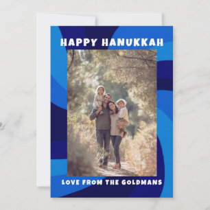 Modern Swirl Star of David HAPPY HANUKKAH CUSTOM Holiday Card