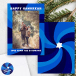 Modern Swirl Star of David HAPPY HANUKKAH CUSTOM Holiday Card<br><div class="desc">Perfect card to send for a Jewish celebration! Hand made art for you. FULLY CUSTOMIZABLE! Click on “Personalize” above to edit the text and add a photo. Click "edit using design tool" to adjust the fonts, colours and placements. Design is also available as digital download to send instantly and save...</div>