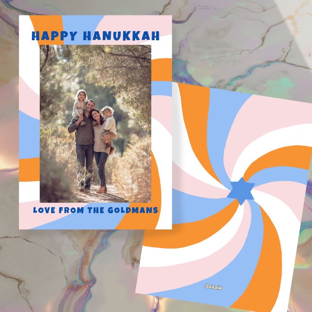 Modern Swirl Star of David HAPPY HANUKKAH CUSTOM Holiday Card (Modern Swirl Star of David HAPPY HANUKKAH CUSTOM Holiday Card
)
