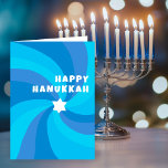 Modern Swirl Star of David HAPPY HANUKKAH HOLIDAY Card<br><div class="desc">Perfect card to send for a Jewish celebration! Hand made art for you. FULLY CUSTOMIZABLE! Click on “Personalize” above to edit the text. Click "edit using design tool" to adjust the fonts, colours and placements. Design is also available as digital download to send instantly and save on postage - as...</div>