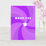 Modern Swirl Star of David MAZEL TOV Bar Mitzvah Card<br><div class="desc">Perfect congratulations card to send a bat mitzvah, bar mitzvah, wedding or other Jewish celebration! Hand made art for you. FULLY CUSTOMIZABLE! Click on “Personalize” above to edit the text. Click "edit using design tool" to adjust the fonts, colours and placements. Design is also available as digital download to send...</div>