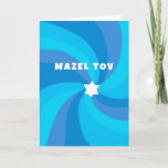 Modern Swirl Star of David MAZEL TOV Bar Mitzvah Card<br><div class="desc">Perfect congratulations card to send a bat mitzvah, bar mitzvah, wedding or other Jewish celebration! Hand made art for you. FULLY CUSTOMIZABLE! Click on “Personalize” above to edit the text. Click "edit using design tool" to adjust the fonts, colours and placements. Design is also available as digital download to send...</div>