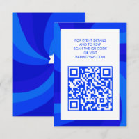 Modern Swirl Star of David QR Code Bar Bat Mitzvah