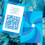 Modern Swirl Star of David QR Code Bar Bat Mitzvah Enclosure Card<br><div class="desc">Perfect enclosure or RSVP card for a bat mitzvah, bar mitzvah or other Jewish celebration! Hand made art for you. FULLY CUSTOMIZABLE! Click on “Personalize” above to edit the text and add your link to the QR code. Click "edit using design tool" to adjust the fonts, colours and placements and...</div>