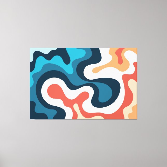 Modern Swirling Colourful Waves Abstract Nature Ar Canvas Print (Front)