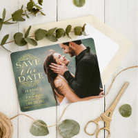 Modern Swirls | Custom Photo Save The Date Real
