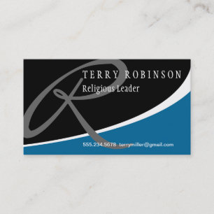 Modern Swoosh Monogram R Business Card