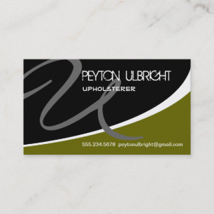 Modern Swoosh Monogram U Business Card