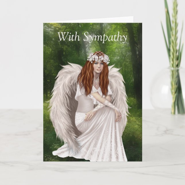 Modern Sympathy card with beautiful angel (Front)
