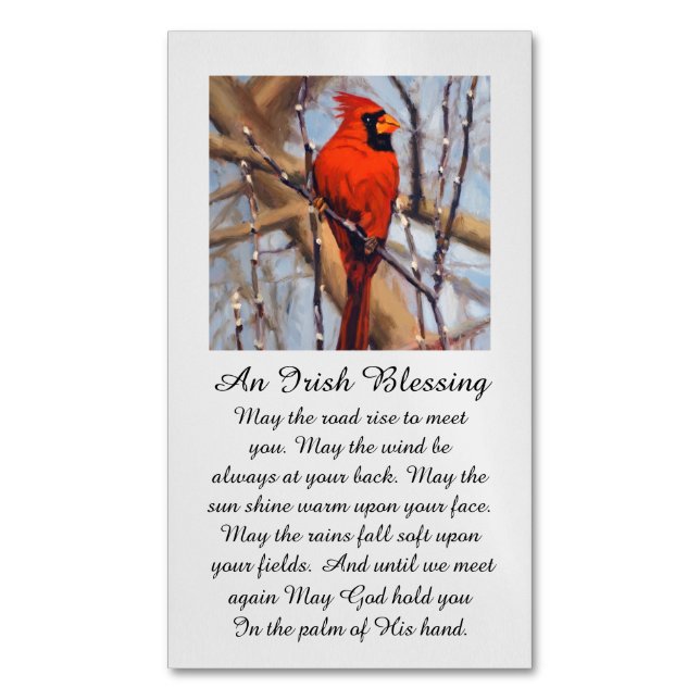 Modern Sympathy Card with Cardinal Bird (Front Vertical)