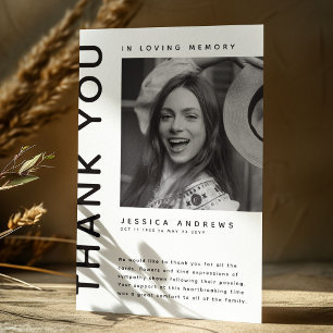 Modern Sympathy Photo Thank You Card