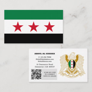 Modern Syria, Business Card, Syrian Flag QR Code Business Card