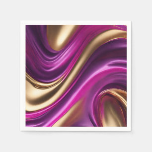 Modern Table Decor-Fuchsia Purple and Gold- Napkin