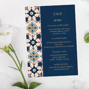 Modern Talavera Heritage Elegant Wedding Enclosure Card
