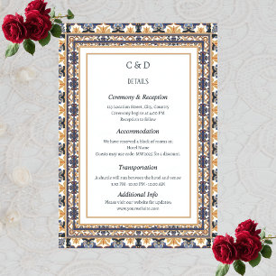 Modern Talavera Heritage Elegant Wedding Enclosure Card