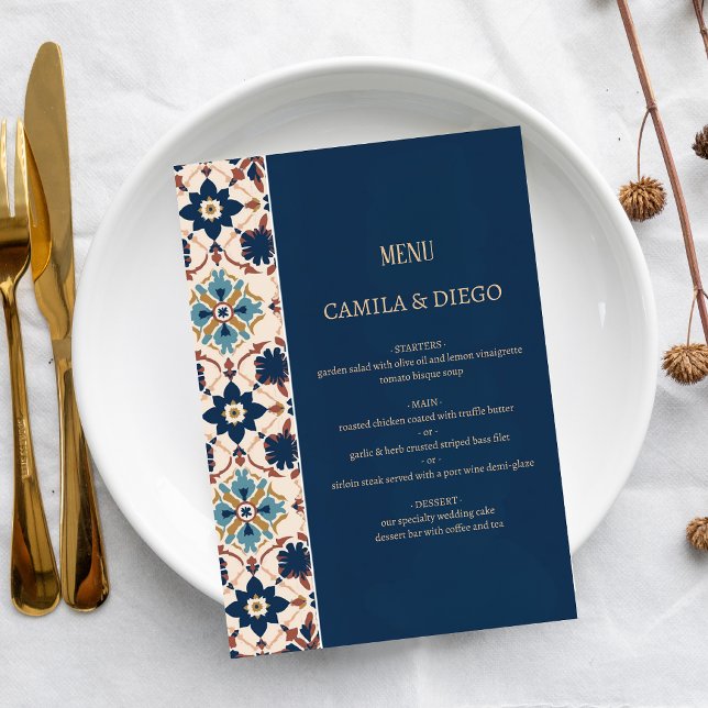 Modern Talavera Heritage Elegant Wedding Menu (Creator Uploaded)