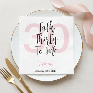 Modern Talk Thirty To Me Pink 30th Birthday Party Napkin