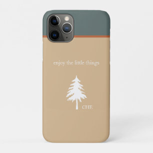 Modern Tan Green Enjoy the Little Things Monogram iPhone 11 Pro Case