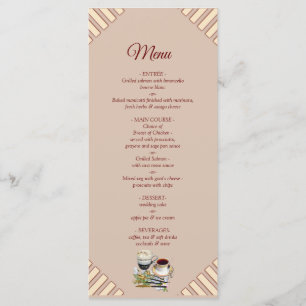 Modern Tan - Marsala-wine tone stripes Menu