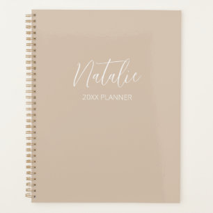 Modern Tan Personalized Planner