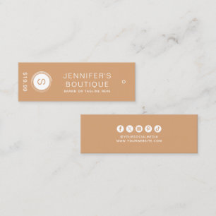 Modern Tan White Boutique Branding Calling Card