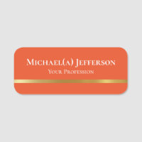 Modern Tangelo Orange Gold Polished Business