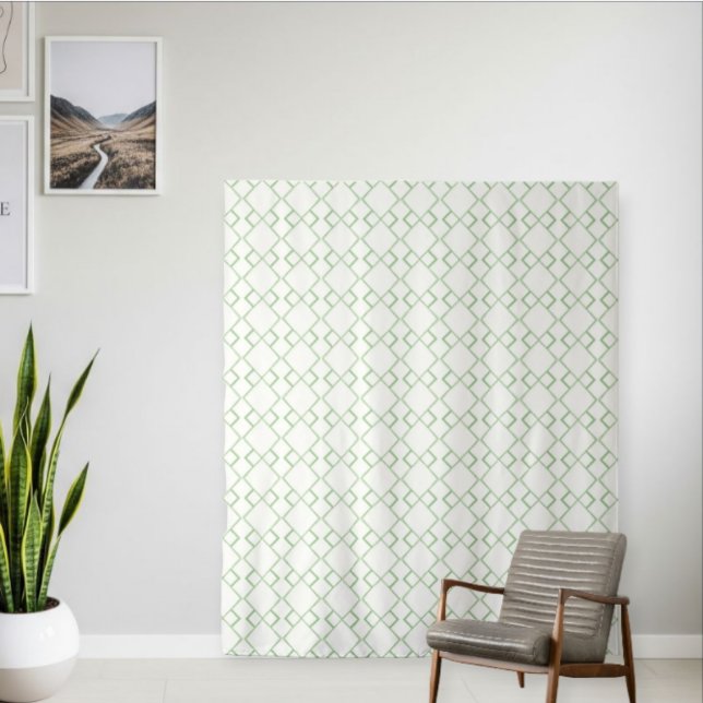 Modern Tapestry with Green and White Geometric  (Creator Uploaded)